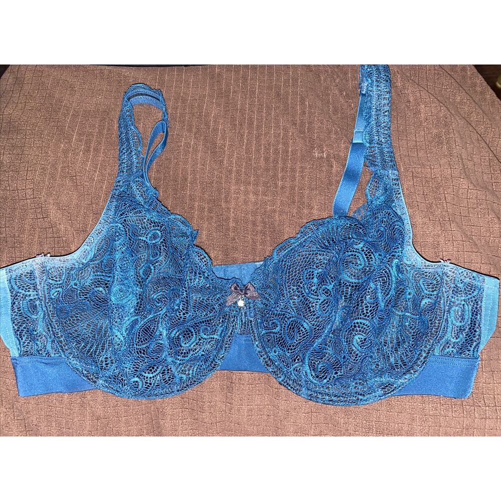 Cacique Lane Bryant Women’s Blue Lace Bra Size 32C